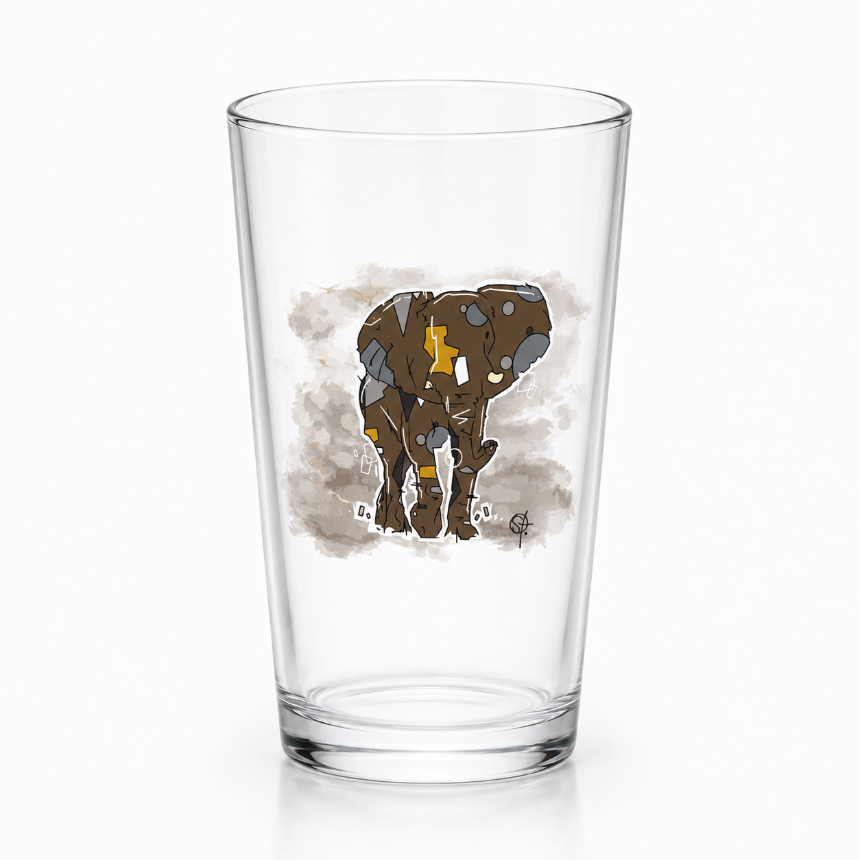 Beer Glass featuring Primal, Wisdom by Ron Stokes