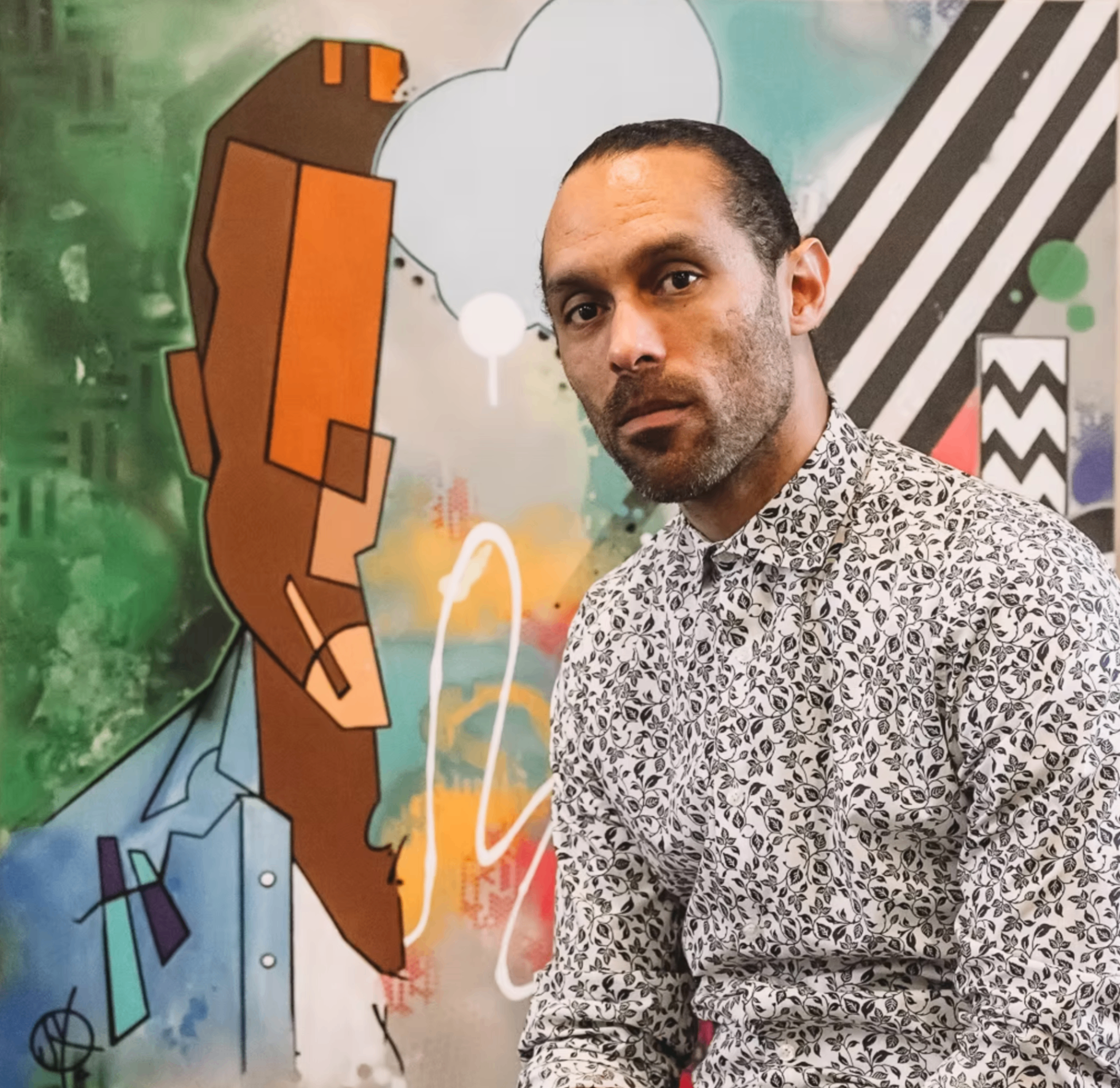 An artist at work in the studio